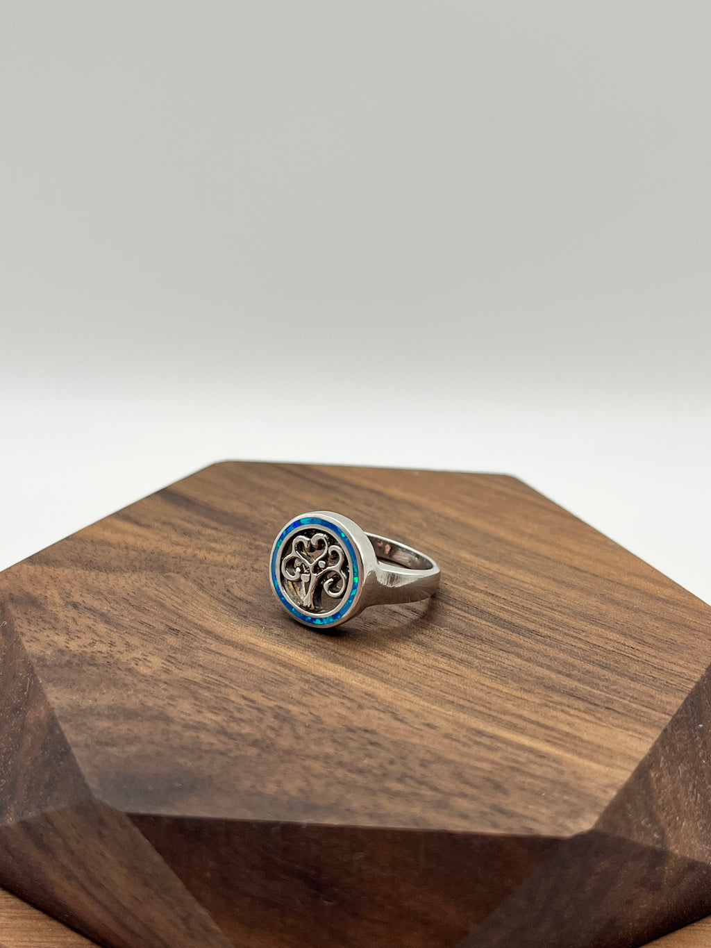 Blue Opal Tree of Life Women’s Ring