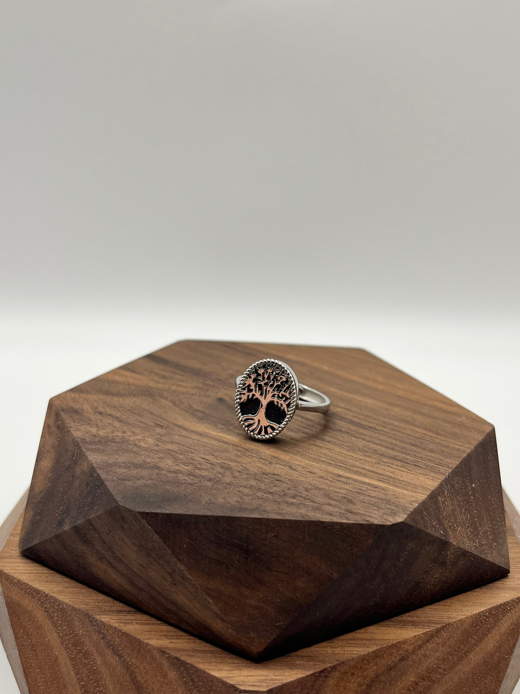 Black Tourmaline Tree of Life Women’s Ring