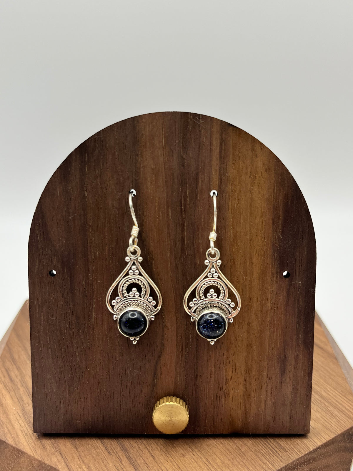 925 Sterling Silver Black Tourmaline Chandelier Earrings — Layered Dangle