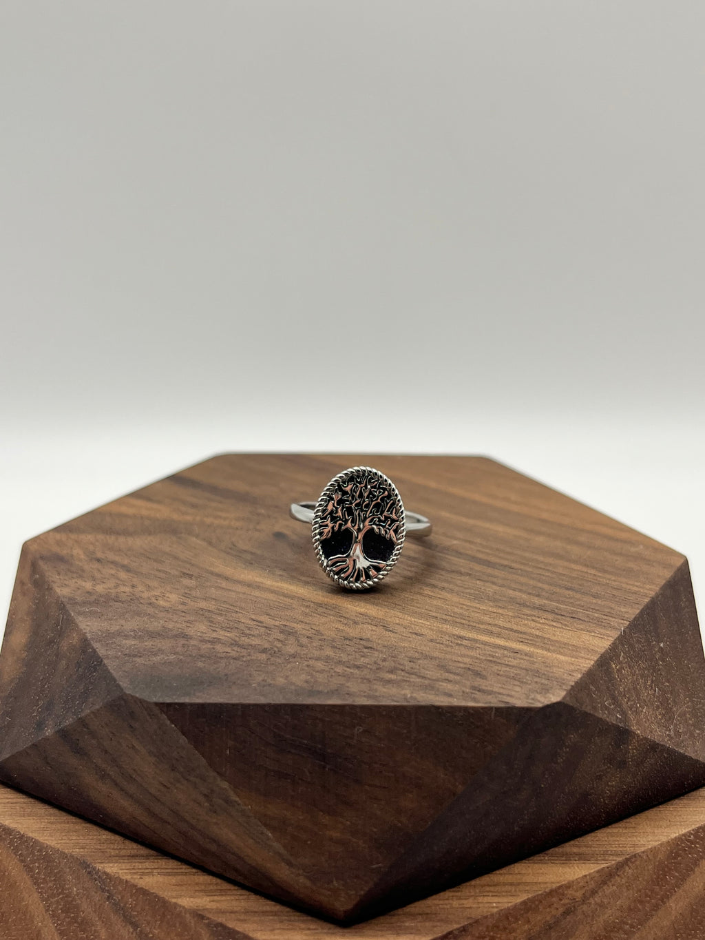 Black Tourmaline Tree of Life Women’s Ring