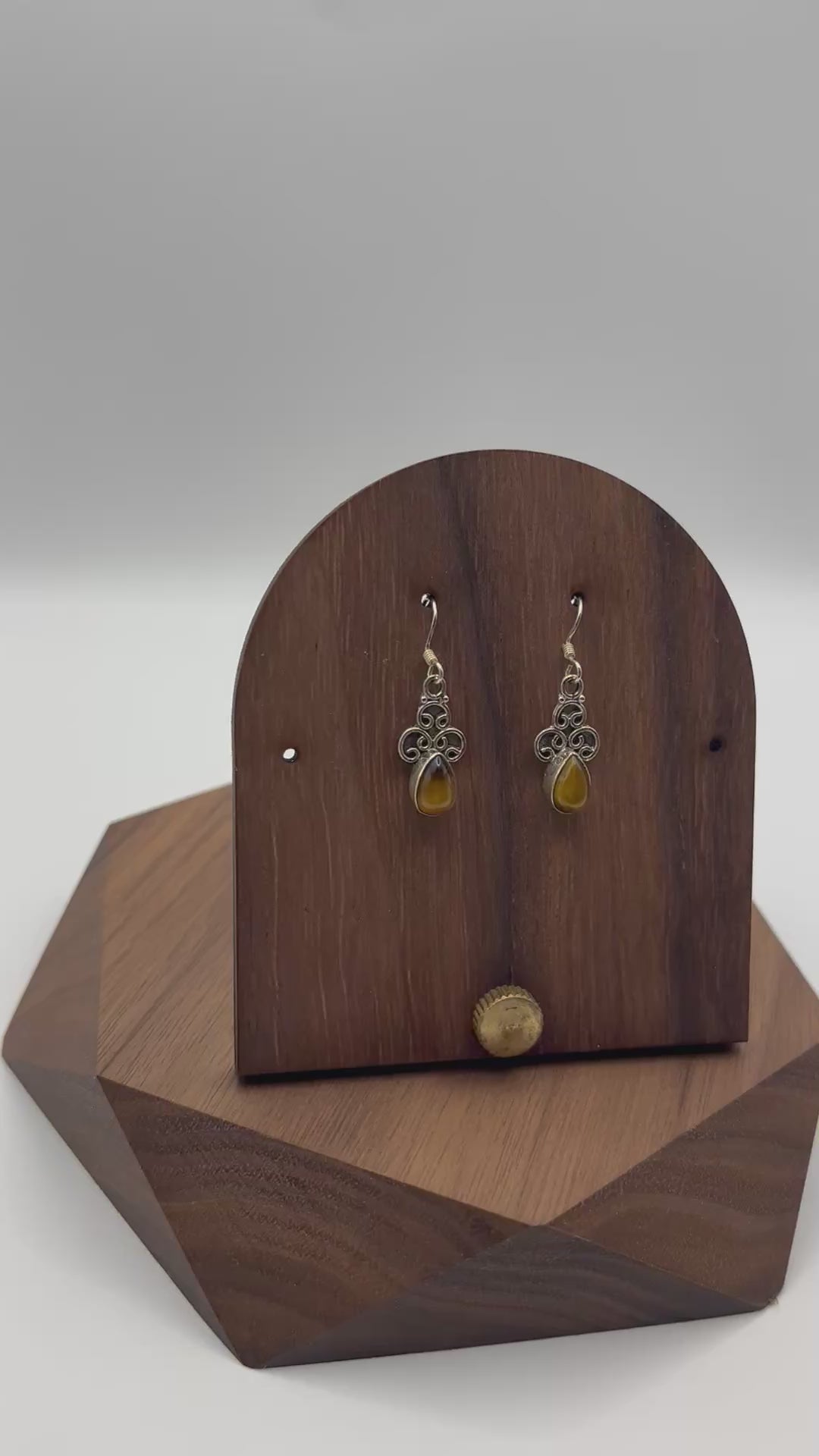 925 Sterling Silver Tiger Eye Tear Drop Earrings